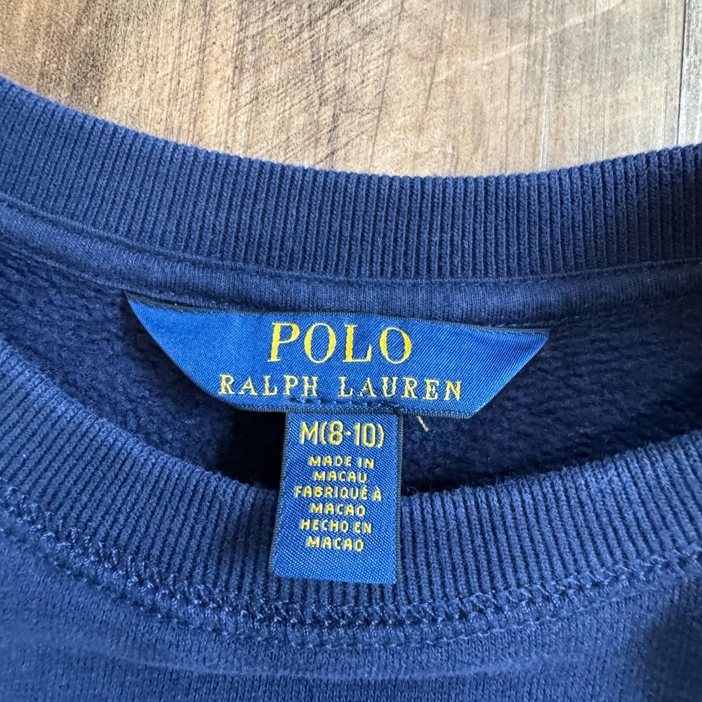 Polo Ralph Lauren Girls Navy Blue Polo Bear Sweatshirt, M (8-10) - Picture 7 of 12